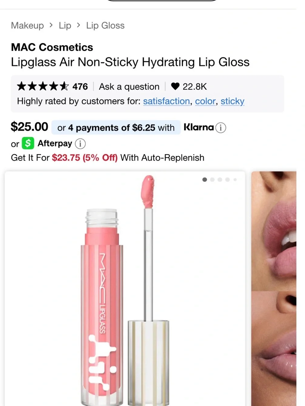 MAC Cosmetics Lipglass Lip Gloss - Soft Pink